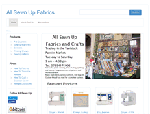 Tablet Screenshot of allsewnupfabrics.com